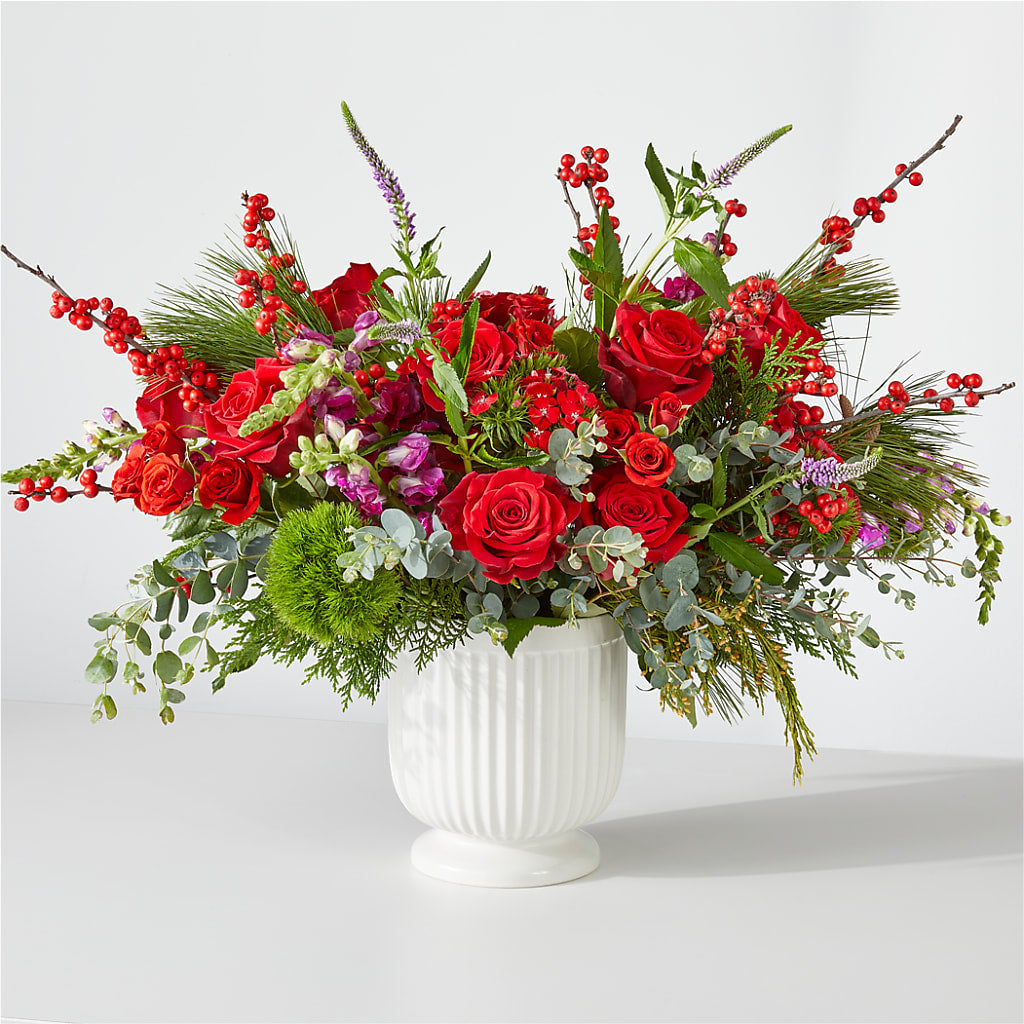 Big Red Bow Bouquet – Designs By Lakeland Flowers, Plant City FL