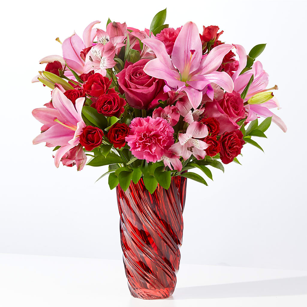 In Love Bouquet with Luxe Swirl Vase – Designs By Lakeland Flowers, Plant City FL