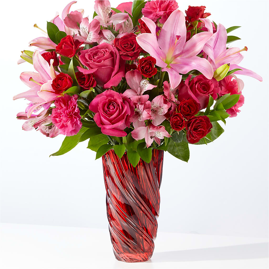 In Love Bouquet with Luxe Swirl Vase – Designs By Lakeland Flowers, Plant City FL