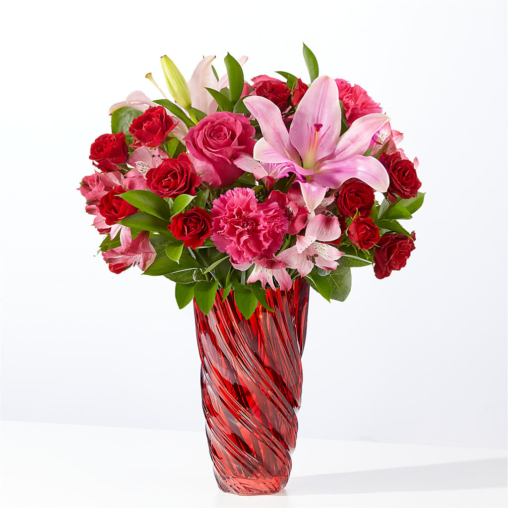 In Love Bouquet with Luxe Swirl Vase – Designs By Lakeland Flowers, Plant City FL