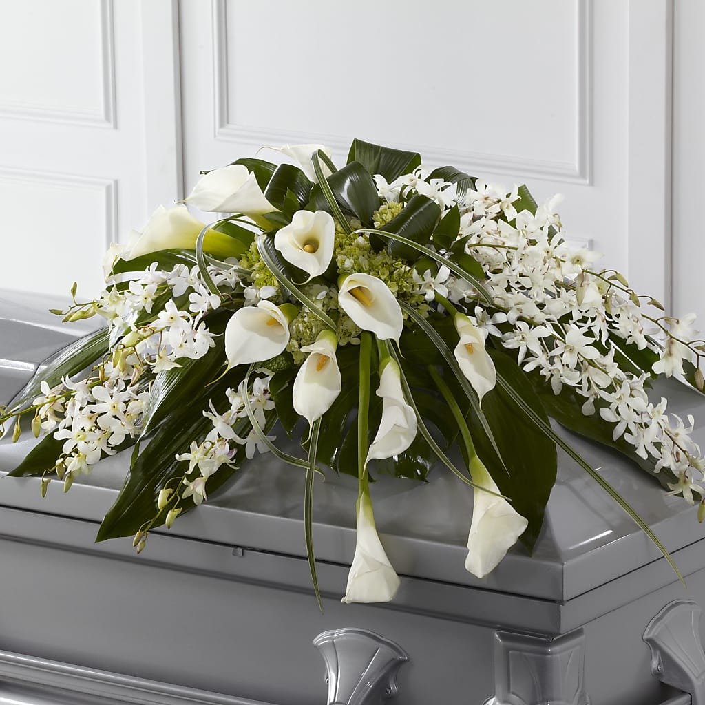 Angel Wings Casket Spray – Designs By Lakeland Flowers, Plant City FL
