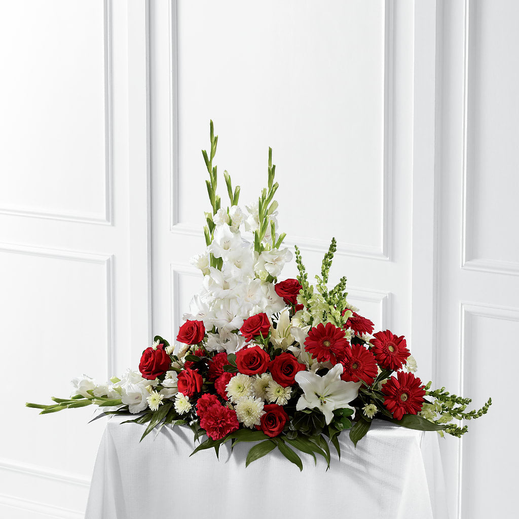 Crimson & White Arrangement – Designs By Lakeland Flowers, Plant City FL
