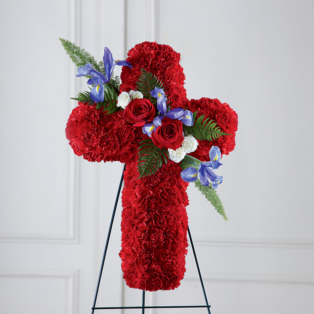 Faithful Hero Floral Cross – Designs By Lakeland Flowers, Plant City FL