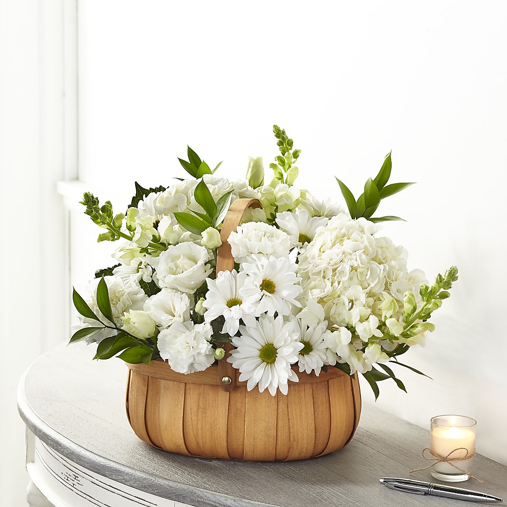 Pure Ivory Basket – Designs By Lakeland Flowers, Plant City FL
