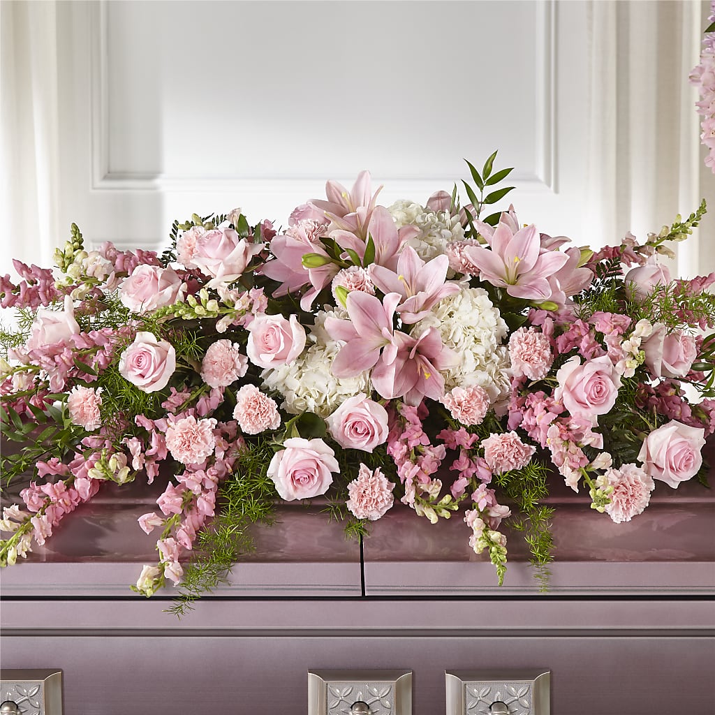 Life & Remembrance Casket Spray – Designs By Lakeland Flowers, Plant City FL