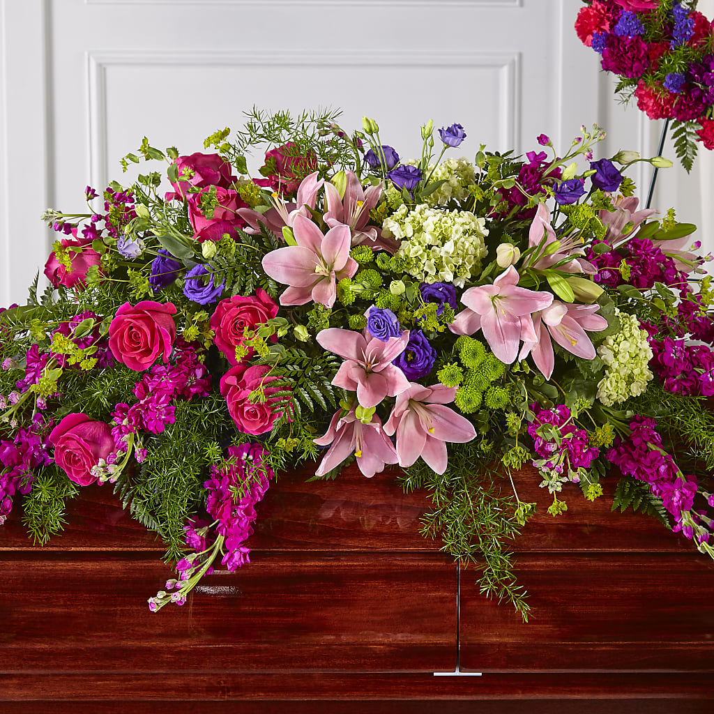 Radiant Tribute Casket Spray – Designs By Lakeland Flowers, Plant City FL