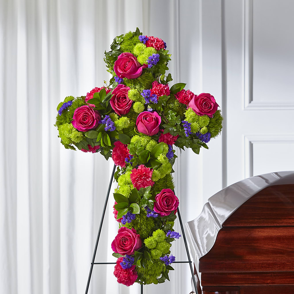 Tribute Rose Floral Cross – Designs By Lakeland Flowers, Plant City FL