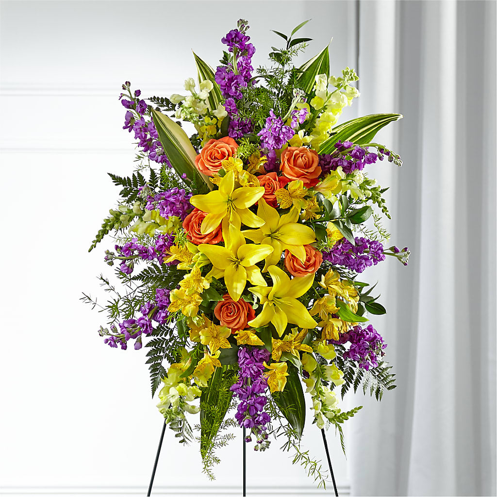 Thoughtful Prayers Standing Spray – Designs By Lakeland Flowers, Plant City FL
