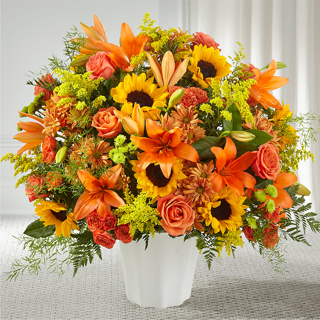 Harvest Thoughts Floor Basket – Designs By Lakeland Flowers, Plant City FL