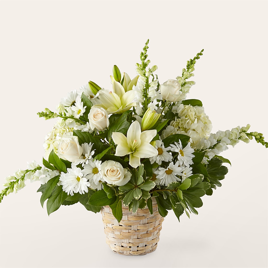 Ivory Elegance Floral Basket – Designs By Lakeland Flowers, Plant City FL