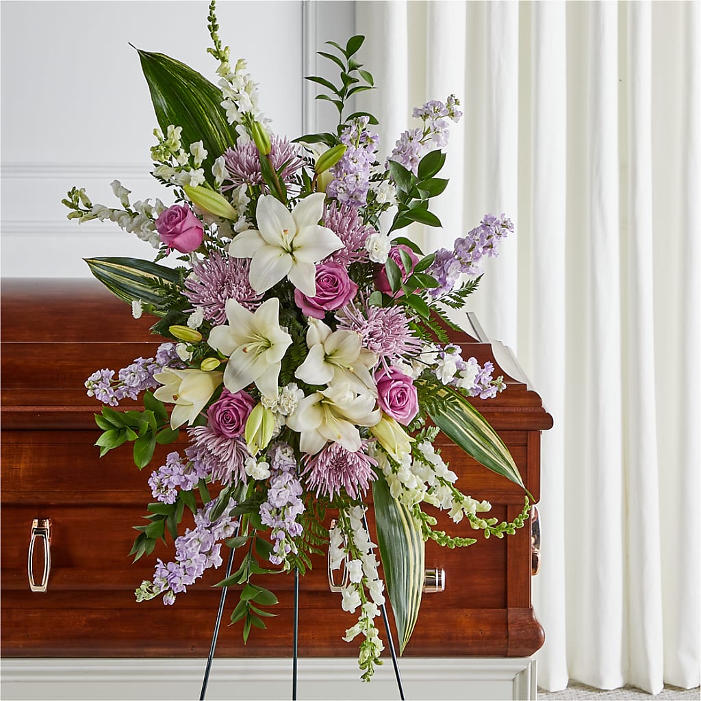 Grateful Hearts Standing Spray – Designs By Lakeland Flowers, Plant City FL