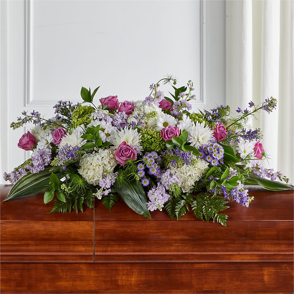 Meadows of Serenity Casket Spray – Designs By Lakeland Flowers, Plant City FL