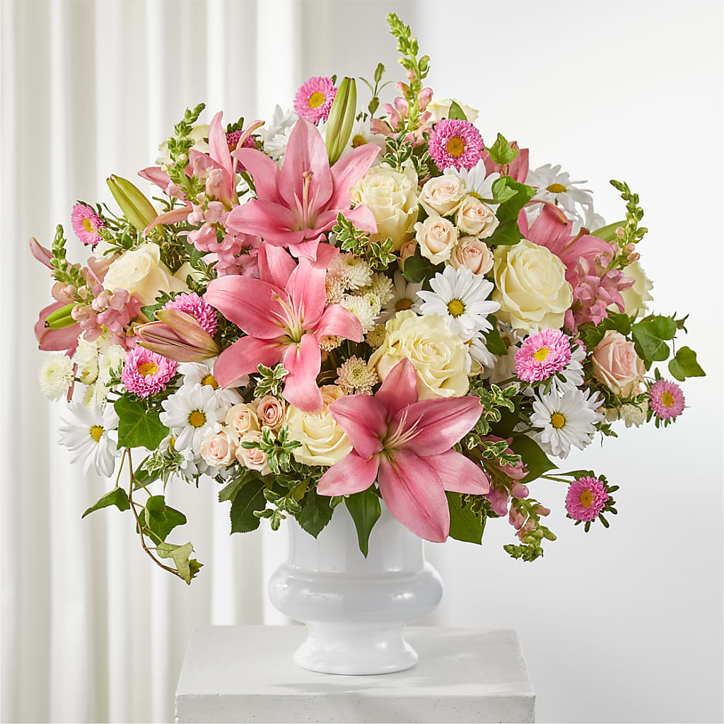 Empathetic Blooms Urn Arrangement – Designs By Lakeland Flowers, Plant City FL