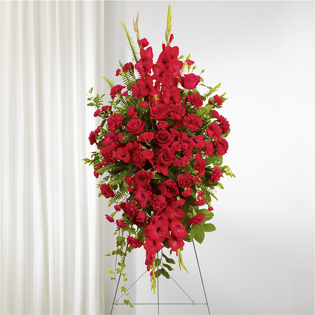 From the Heart Standing Spray – Designs By Lakeland Flowers, Plant City FL