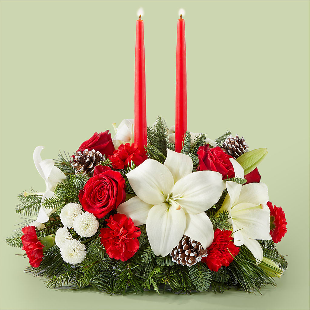 Seasonal Festivities Centerpiece – Designs By Lakeland Flowers, Plant City FL