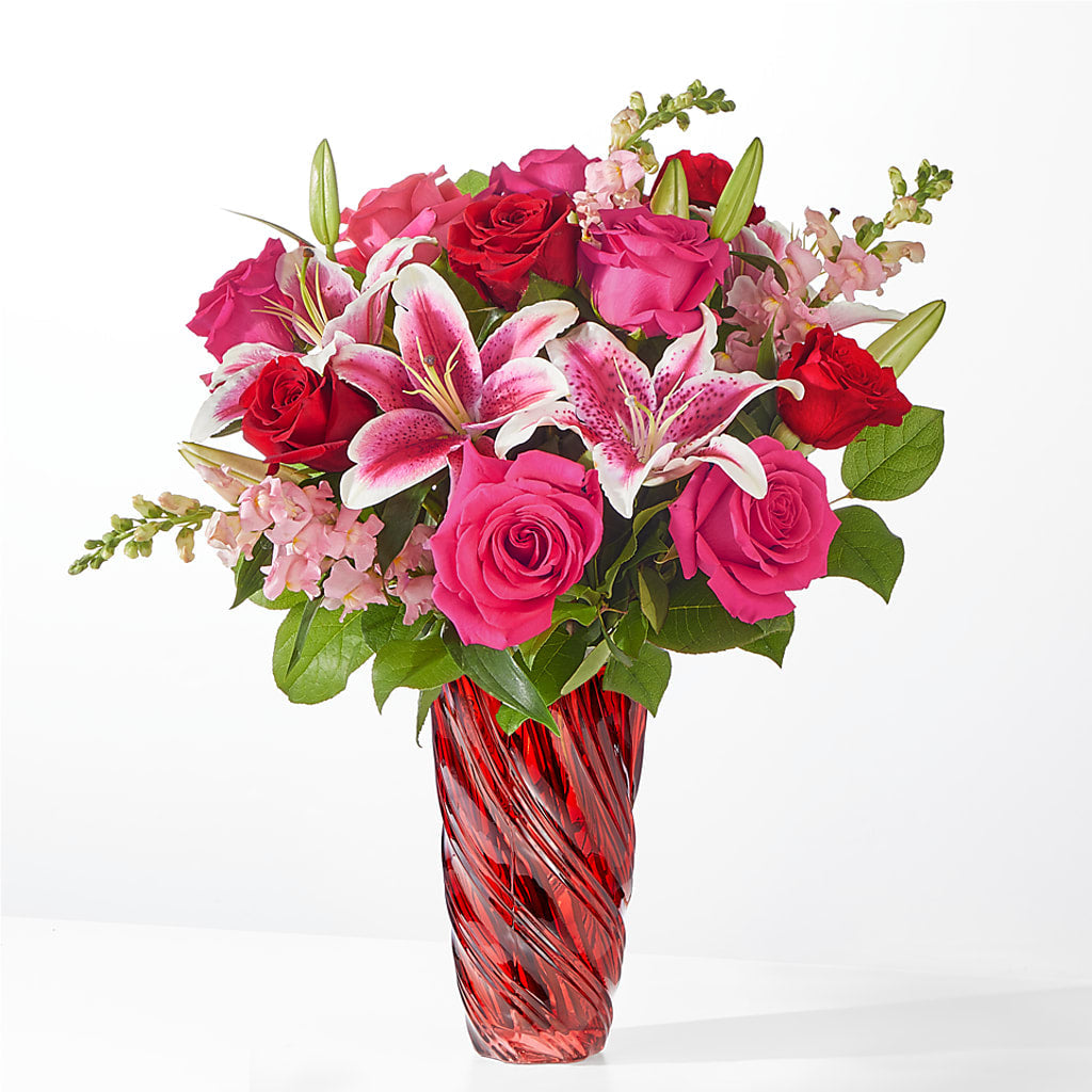 Always You Bouquet with Luxe Swirl Vase – Designs By Lakeland Flowers, Plant City FL