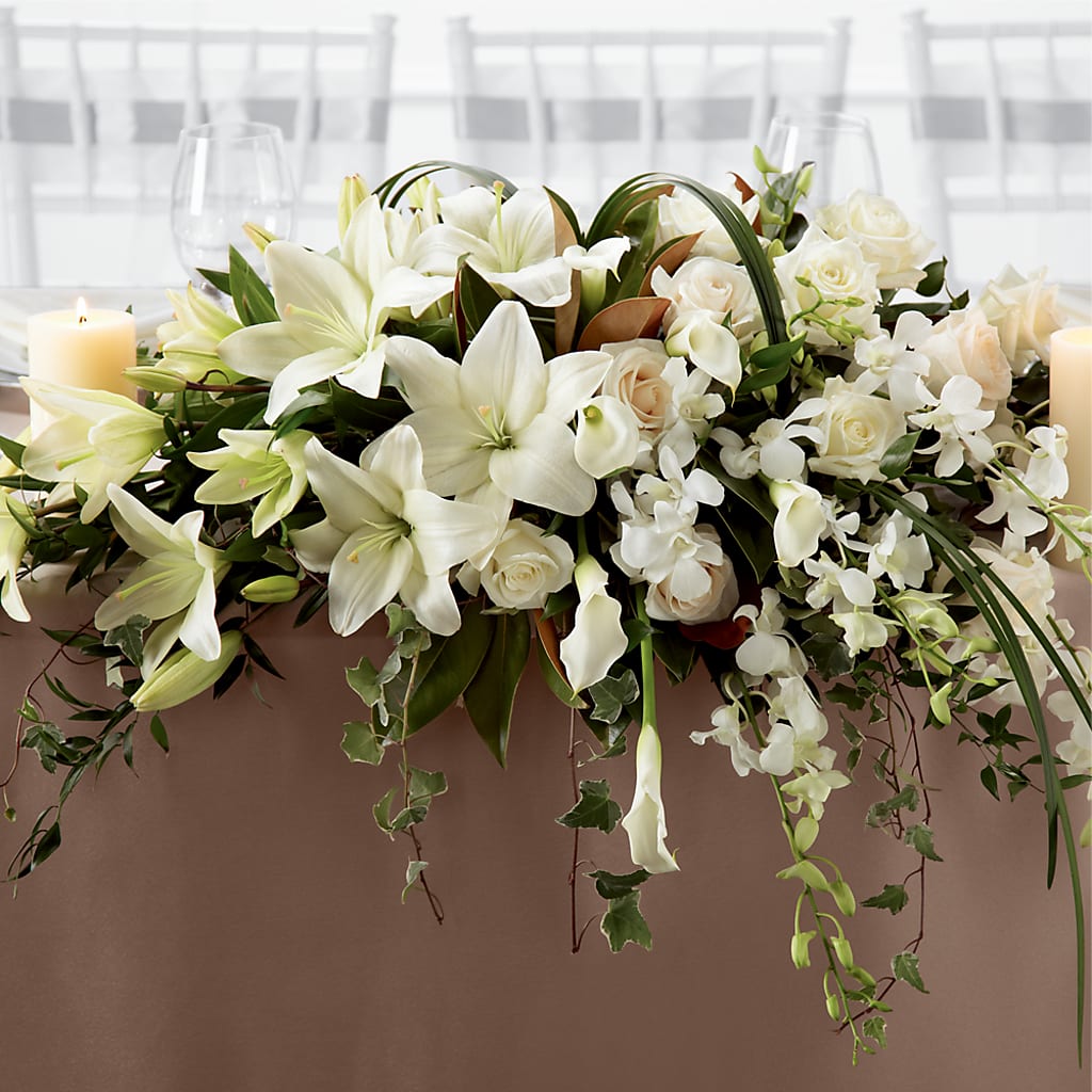 White Linen Arrangement – Designs By Lakeland Flowers, Plant City FL
