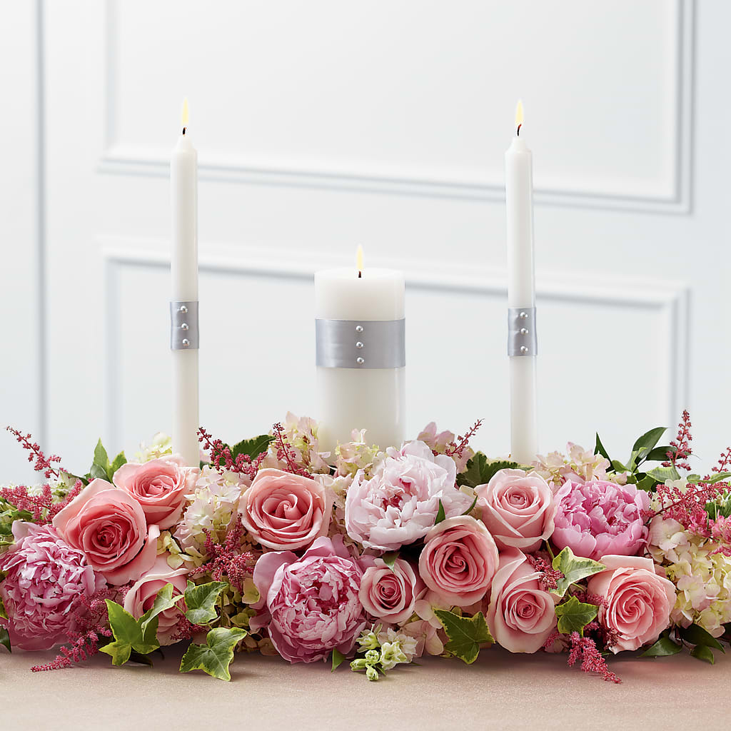 Worldwide Romance Unity Candle Arrangement – Designs By Lakeland Flowers, Plant City FL