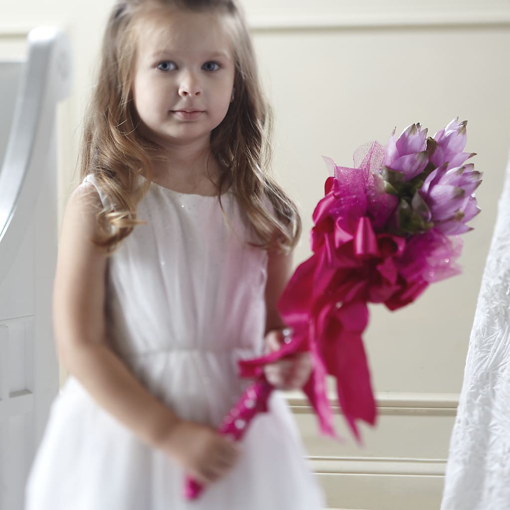 Sparkle Pink Flower Girl Bouquet – Designs By Lakeland Flowers, Plant City FL