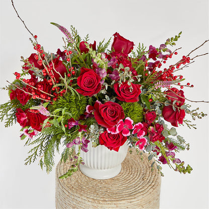 Big Red Bow Bouquet –  Designs By Lakeland Flowers, Plant City FL