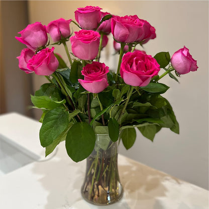 Long Stem Pink Rose Bouquet –  Designs By Lakeland Flowers, Plant City FL