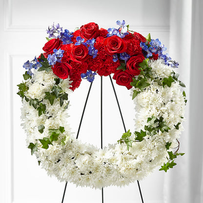 Patriotic Passion Wreath –  Designs By Lakeland Flowers, Plant City FL