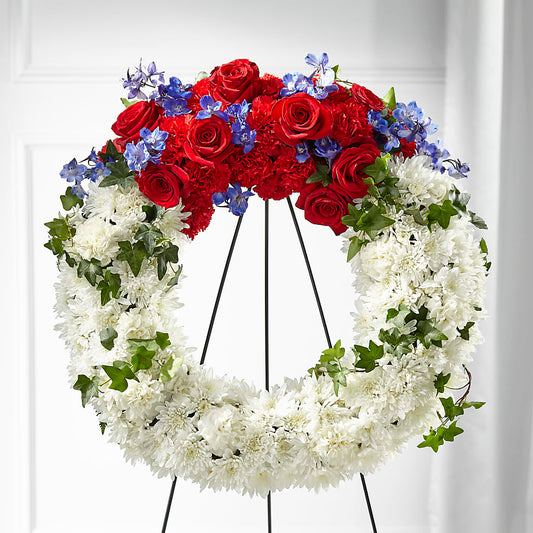 Patriotic Passion Wreath –  Designs By Lakeland Flowers, Plant City FL