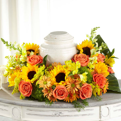 Faithful Sunflower Cremation Adornment –  Designs By Lakeland Flowers, Plant City FL