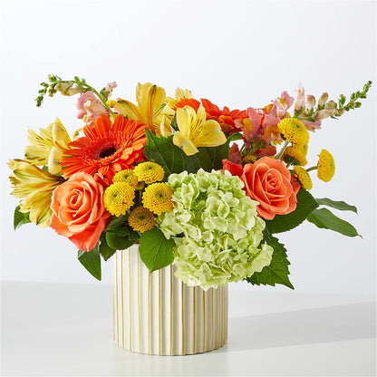 Autumn Sunshine Bouquet with Ivory Vase –  Designs By Lakeland Flowers, Plant City FL