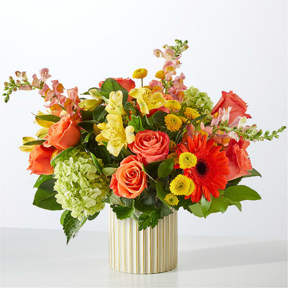 Autumn Sunshine Bouquet with Ivory Vase –  Designs By Lakeland Flowers, Plant City FL