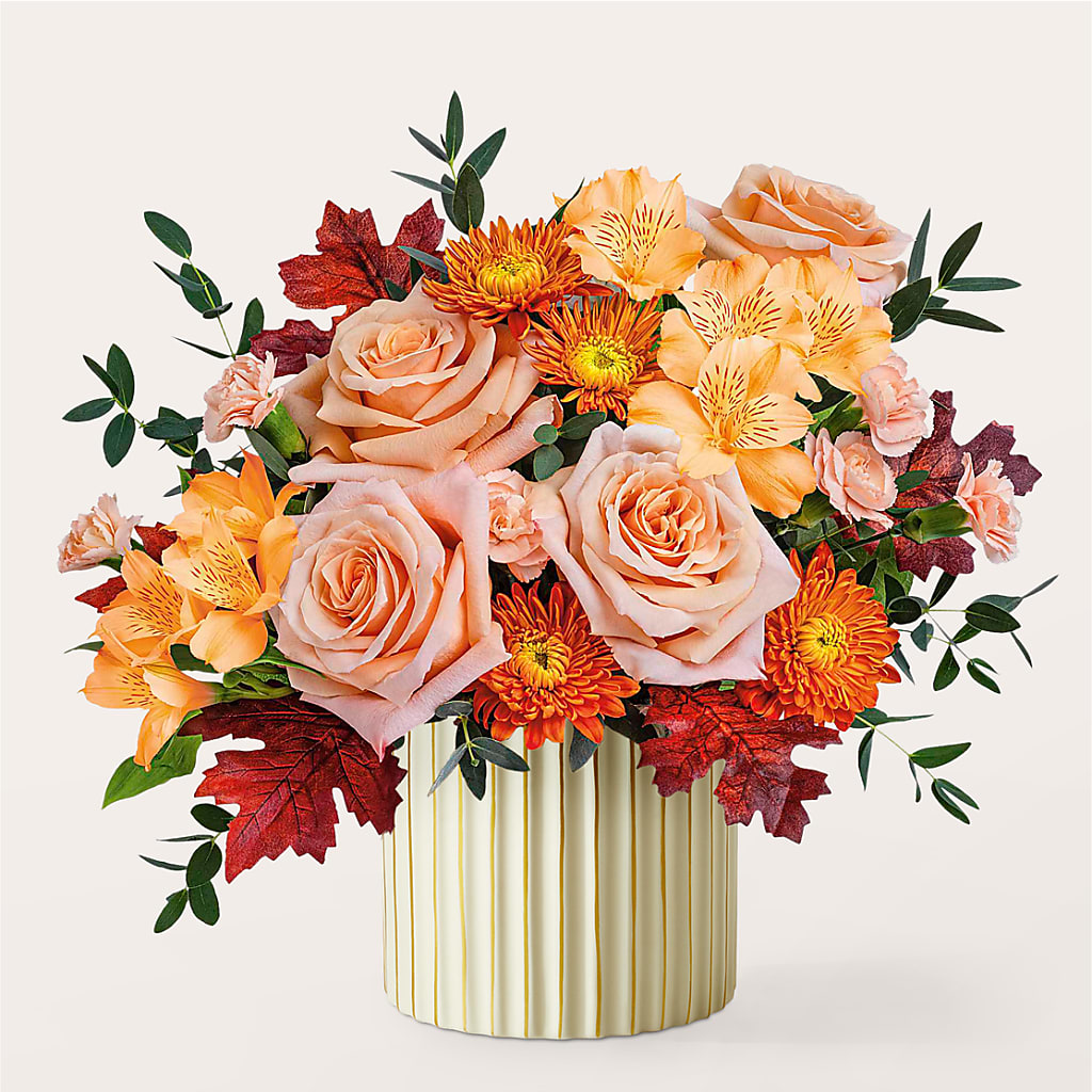 Spiced Latte Bouquet with Ivory Vase –  Designs By Lakeland Flowers, Plant City FL