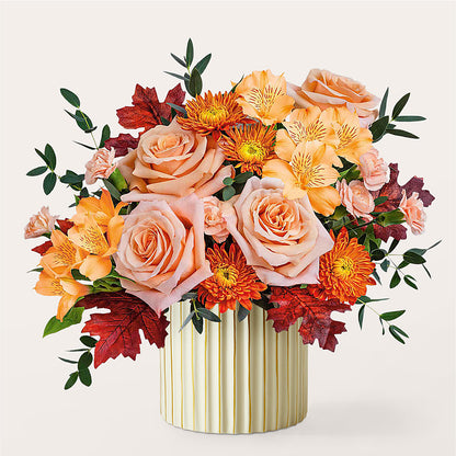 Spiced Latte Bouquet with Ivory Vase –  Designs By Lakeland Flowers, Plant City FL