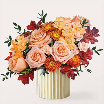 Spiced Latte Bouquet with Ivory Vase –  Designs By Lakeland Flowers, Plant City FL