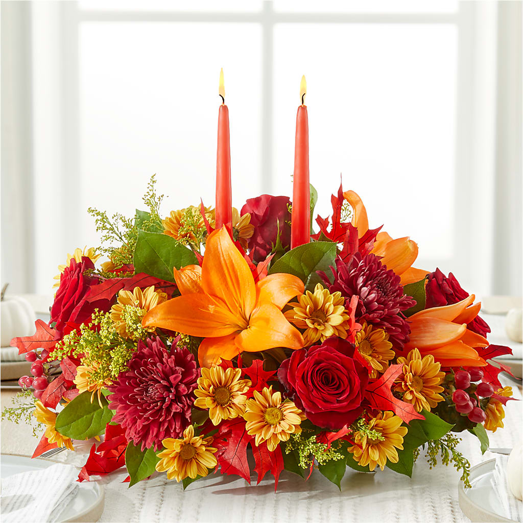 Autumn's Embrace Centerpiece –  Designs By Lakeland Flowers, Plant City FL